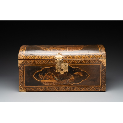 473 - A Japanese gilt-lacquered mother-of-pearl inlaid Namban coffer for the Portuguese market, Edo, 17th ... 