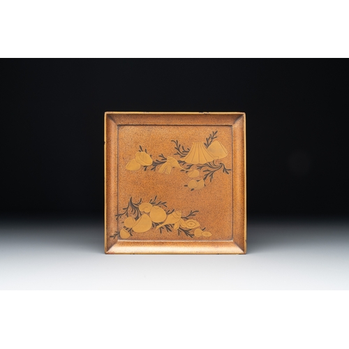 475 - A Japanese lacquerware picnic set with two sake bottles, Meiji, 19th C.Dim.: 32,5 x 19 x 36 cm (the ... 