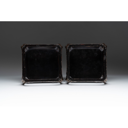 477 - Four Japanese lacquerware tray stands, Meiji, 19th C.Dim.: 21 x 20 x 12 cm (the largest) Dim.: 18 x ... 