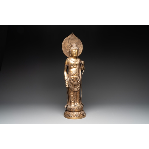 478 - A large Japanese bronze Kannon, 19th C.H.: 71 cm  
Weight: 8940 grams