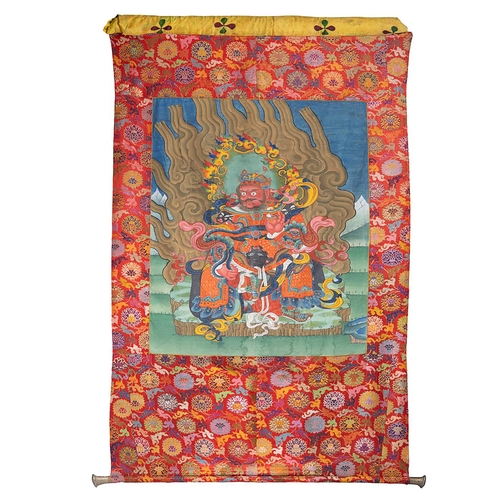 490 - A series of four very large Sino-Tibetan thangkas of the Four Heavenly Kings, 19th C.Dim.: 146 x 95,... 