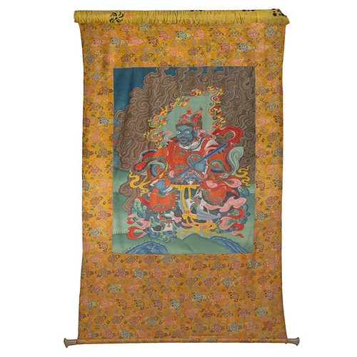 490 - A series of four very large Sino-Tibetan thangkas of the Four Heavenly Kings, 19th C.Dim.: 146 x 95,... 