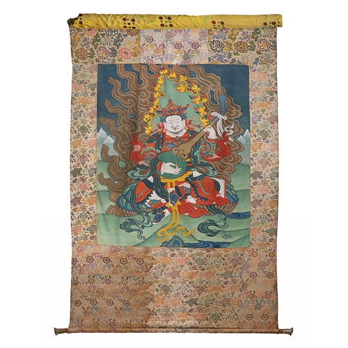 490 - A series of four very large Sino-Tibetan thangkas of the Four Heavenly Kings, 19th C.Dim.: 146 x 95,... 