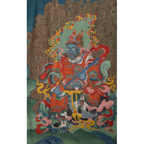 490 - A series of four very large Sino-Tibetan thangkas of the Four Heavenly Kings, 19th C.Dim.: 146 x 95,... 