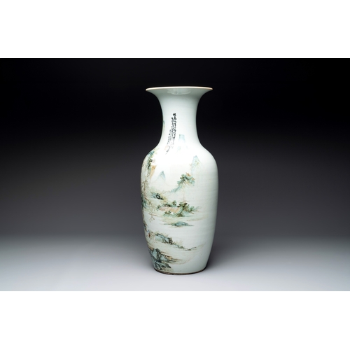 573 - A fine Chinese qianjiang cai vase, signed Wang Yeting, Nan Chang Guang Hua mark, dated 1931H.: 57,4 ... 