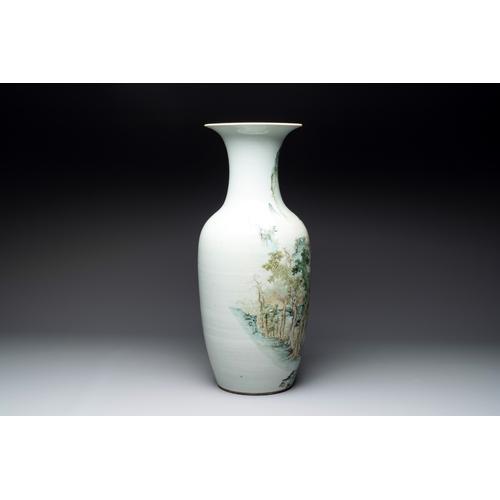 573 - A fine Chinese qianjiang cai vase, signed Wang Yeting, Nan Chang Guang Hua mark, dated 1931H.: 57,4 ... 