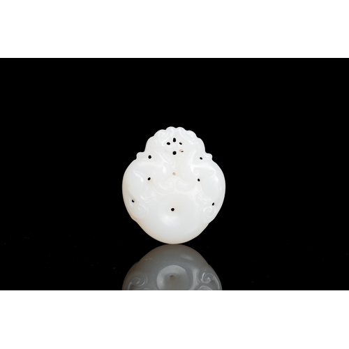 720 - Four Chinese white, celadon and russet jade pendants, Qing/RepublicDim.: 10,5 x 5,5 x 0,5 cm (the bu... 