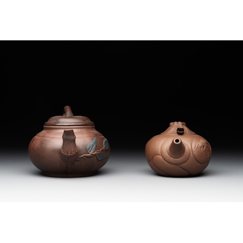 807 - Five Chinese Yixing stoneware teapots, 19/20th C.L.: 20 cm - H.: 11 cm (the largest) L.: 13,5 cm - H... 