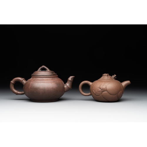 807 - Five Chinese Yixing stoneware teapots, 19/20th C.L.: 20 cm - H.: 11 cm (the largest) L.: 13,5 cm - H... 