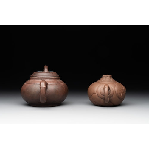 807 - Five Chinese Yixing stoneware teapots, 19/20th C.L.: 20 cm - H.: 11 cm (the largest) L.: 13,5 cm - H... 