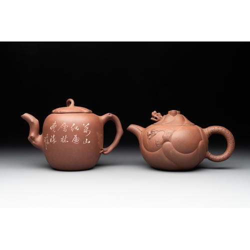 807 - Five Chinese Yixing stoneware teapots, 19/20th C.L.: 20 cm - H.: 11 cm (the largest) L.: 13,5 cm - H... 