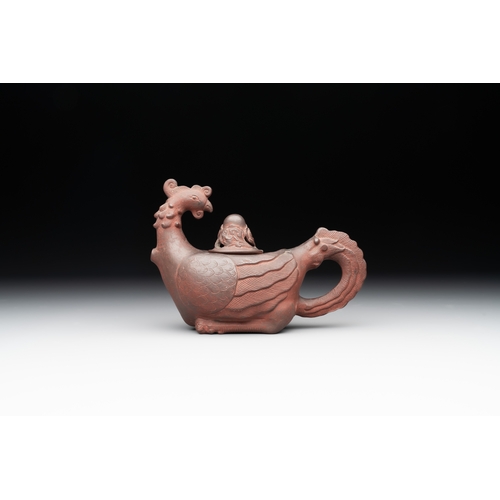 814 - A Chinese Yixing stoneware phoenix-form teapot and cover, KangxiL.: 16,5 cm - H.: 11,8 cm... 