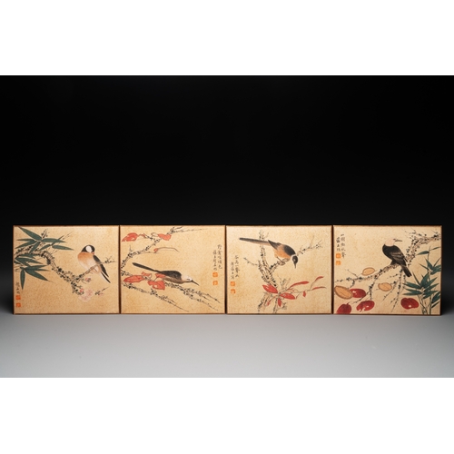 831 - Zhao Yunyu (1916-2003): 'Eight paintings about birds and flowers', ink and colour on silkDim.: 24,7 ... 