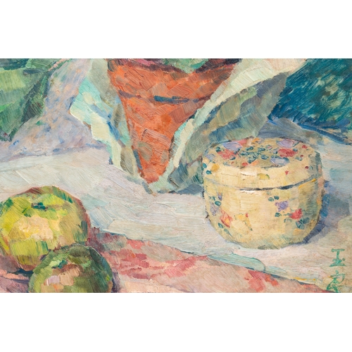 851 - Pan Yuliang (1899-1977): 'Still life', oil on boardDim.: 65 x 53,8 cm (the frame) Dim.: 44,8 x 32,8 ... 