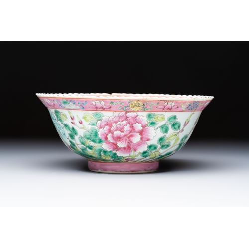 1 - Four Chinese famille rose 'Phoenix and Peony' bowls for the Straits or Peranakan market, Qianlong ma... 