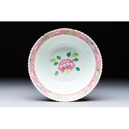 1 - Four Chinese famille rose 'Phoenix and Peony' bowls for the Straits or Peranakan market, Qianlong ma... 
