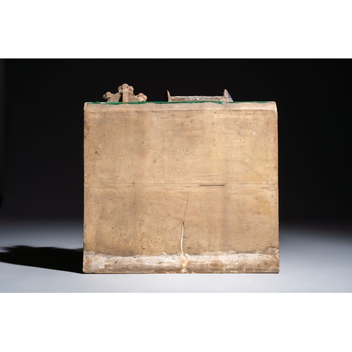 18 - A large and fine Chinese polychrome-glazed Shiwan stoneware group of immortals, 19th C.Dim.: 64,5 x ... 