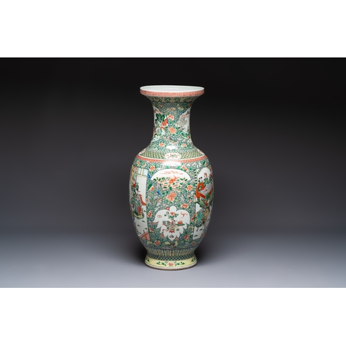 34 - A large Chinese famille verte vase with narrative design, 19th C.H.: 80,5 cm
Condition reports and a... 