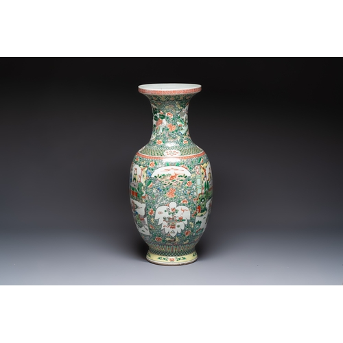 34 - A large Chinese famille verte vase with narrative design, 19th C.H.: 80,5 cm
Condition reports and a... 