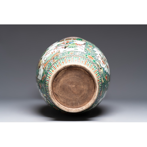 34 - A large Chinese famille verte vase with narrative design, 19th C.H.: 80,5 cm
Condition reports and a... 