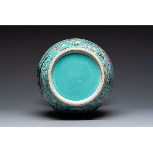 8 - A Chinese famille rose turquoise-ground 'Dragon' vase, 19th C.H.: 42 cm
Condition reports and additi... 