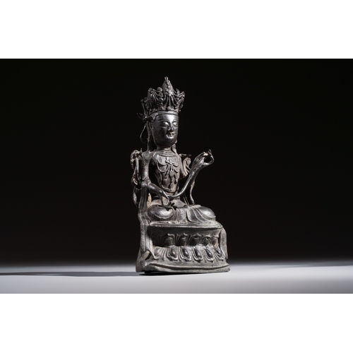 263 - A Chinese bronze figure of Bodhisattva, MingH.: 27 cm 
Weight: 1435 gramsCondition reports and addit... 
