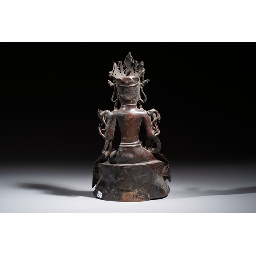 263 - A Chinese bronze figure of Bodhisattva, MingH.: 27 cm 
Weight: 1435 gramsCondition reports and addit... 