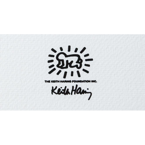 129 - Keith Haring (after) untitled, limited edition of 150, lithography print, sheet size 50 x 70 cm, pla... 