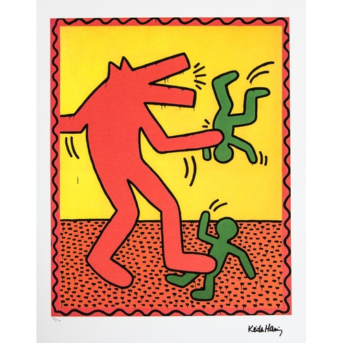 171 - Keith Haring (after) untitled, limited edition of 150, lithography print, sheet size 50 x 70 cm, pla... 