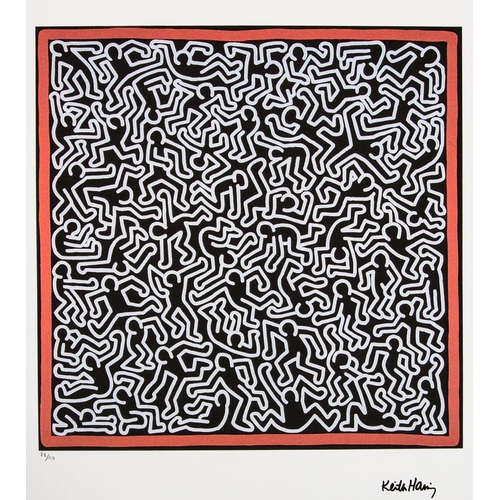 242 - Keith Haring (after) untitled, limited edition of 150, lithography print, sheet size 50 x 70 cm, pla... 