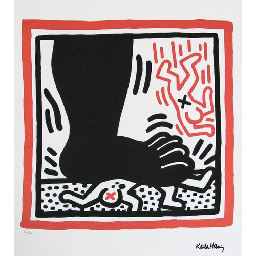 49 - Keith Haring (after) untitled, limited edition of 150, lithography print, sheet size 50 x 70 cm, pla... 