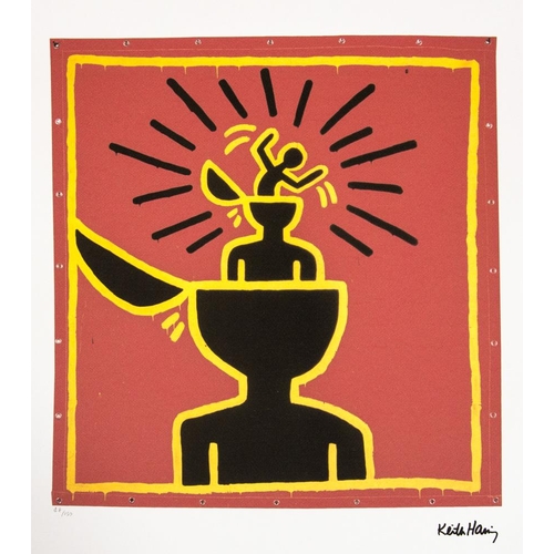 9 - Keith Haring (after) untitled, limited edition of 150, lithography print, sheet size 50 x 70 cm, pla... 