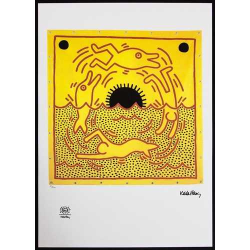 150 - Keith Haring (after) untitled, limited edition of 150, lithography print, sheet size 50 x 70 cm, pla... 