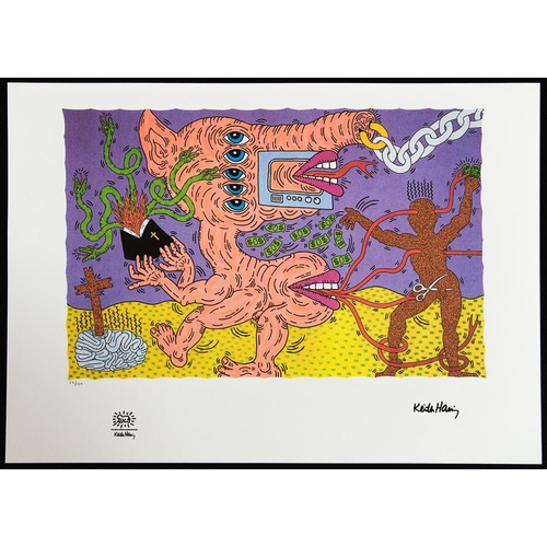 29 - Keith Haring (after) untitled, limited edition of 150, lithography print, sheet size 50 x 70 cm, pla... 