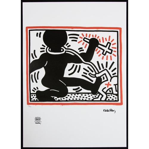 6 - Keith Haring (after) untitled, limited edition of 150, lithography print, sheet size 50 x 70 cm, pla... 