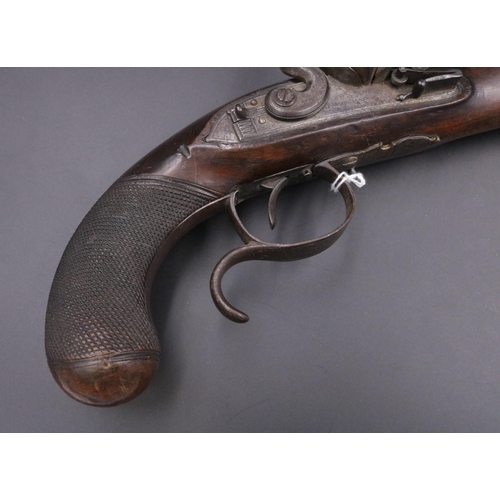 166 - 18th Century Flintlock Pistol with Ram Rod by J & W Richards - 9