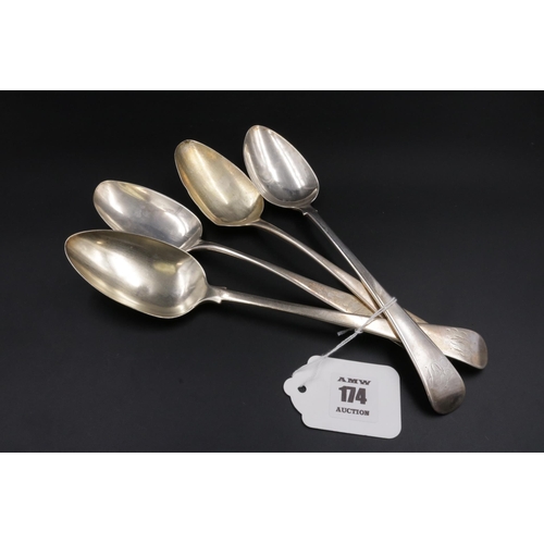 174 - Four Silver Dessert Spoons with Exeter Hallmark 1860 - 240 grams