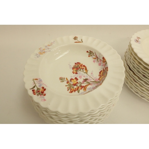 183 - A Collection of Early Copeland China painted plates (12 of) and Large bowls (9 of), date marked 1883... 