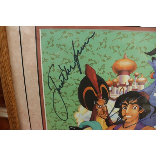 311 - Disney Framed picture from Aladdin 1992, signed by Robin Williams, Scott Weinger, Linda Larkin, with... 