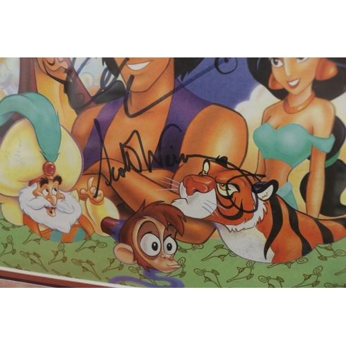 311 - Disney Framed picture from Aladdin 1992, signed by Robin Williams, Scott Weinger, Linda Larkin, with... 