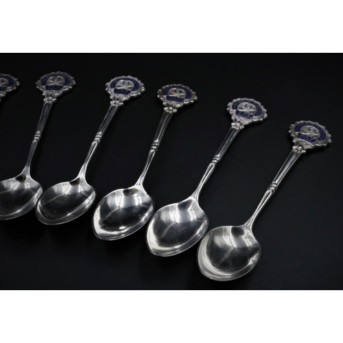 321 - Set of 9 Silver Spoons, Liverpool Street Club - 154 grams.