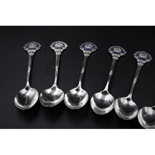 321 - Set of 9 Silver Spoons, Liverpool Street Club - 154 grams.