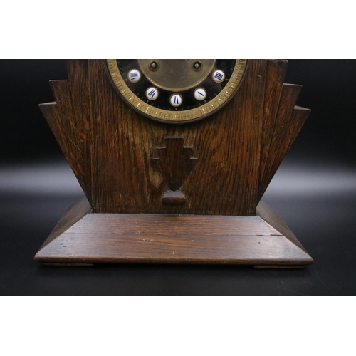 330 - French Oak Mantle Clock