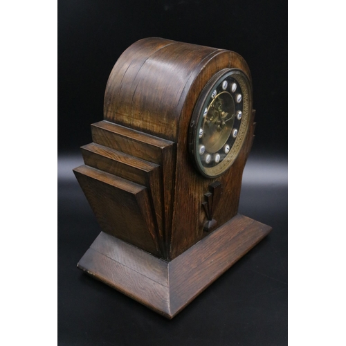 330 - French Oak Mantle Clock