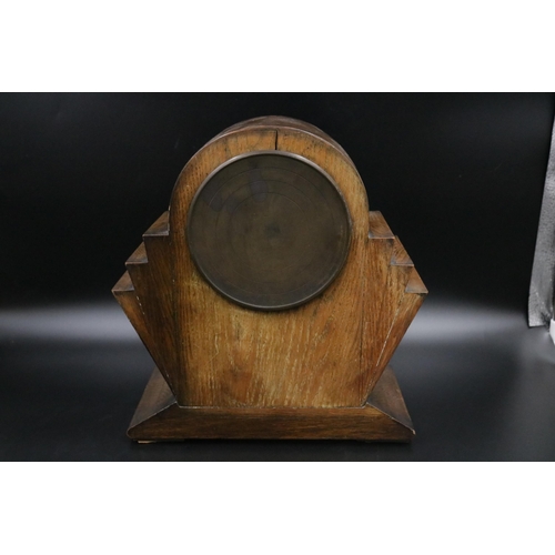 330 - French Oak Mantle Clock