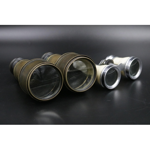 334 - Vintage Spencer & Son Binoculars made in Dublin, Lens A/F, with a mother of pearl set (unnamed)