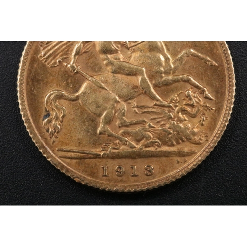 100 - 1913 George V Gold Half Sovereign