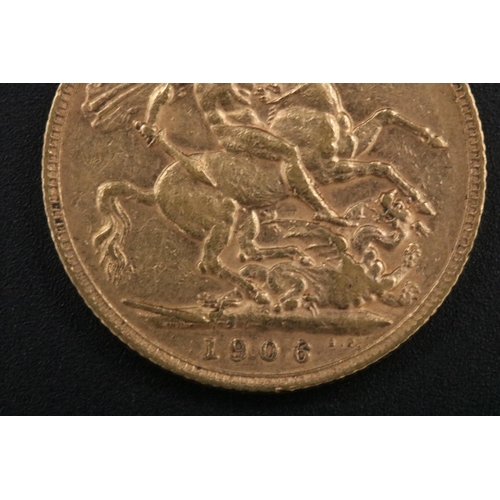 103 - 1906 Edward VII Gold Full Sovereign - 7.96Grams