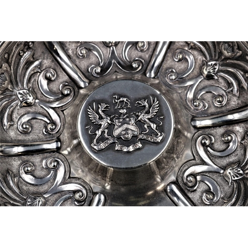 12 - Pair of Silver Scalloped dishes with the motto 