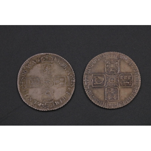 124 - William III Sixpence 1696 Coin & George II Sixpence 1758